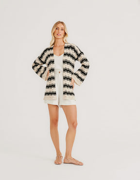 Kimono Tricot Grafismos - Areia