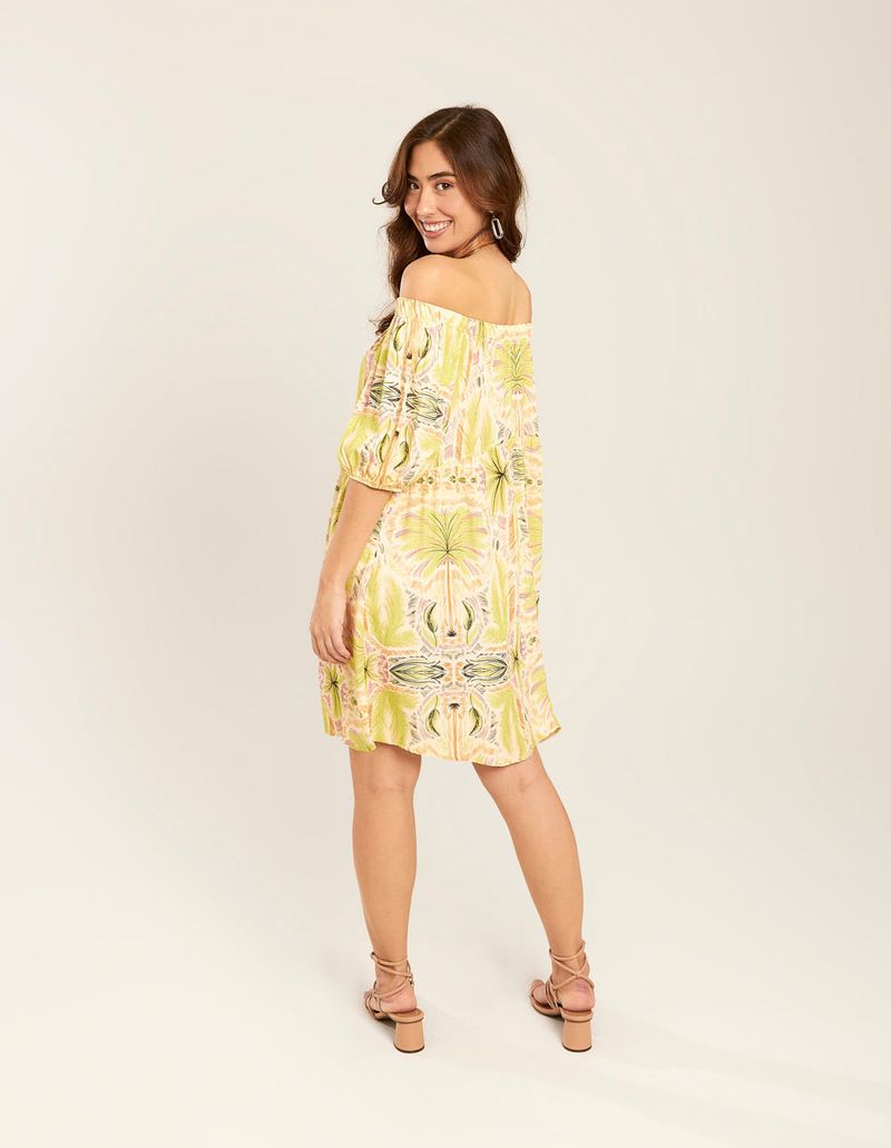 Vestido Curto Estampado Nina - Verde Lima