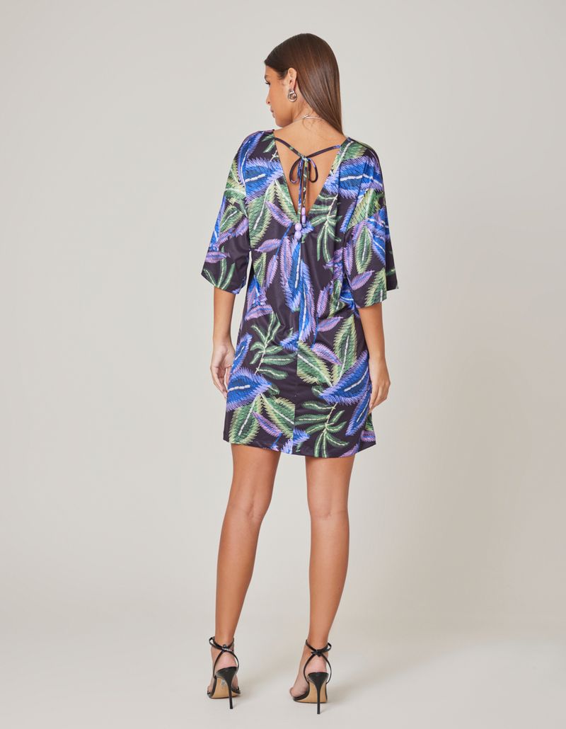 Vestido Curto Estampado Lara - Preto