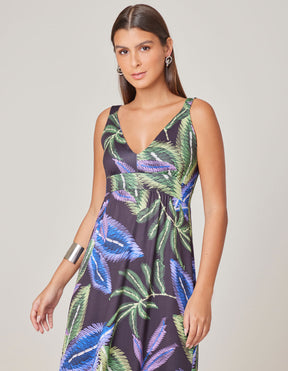 Vestido Longo Estampado Lara - Preto