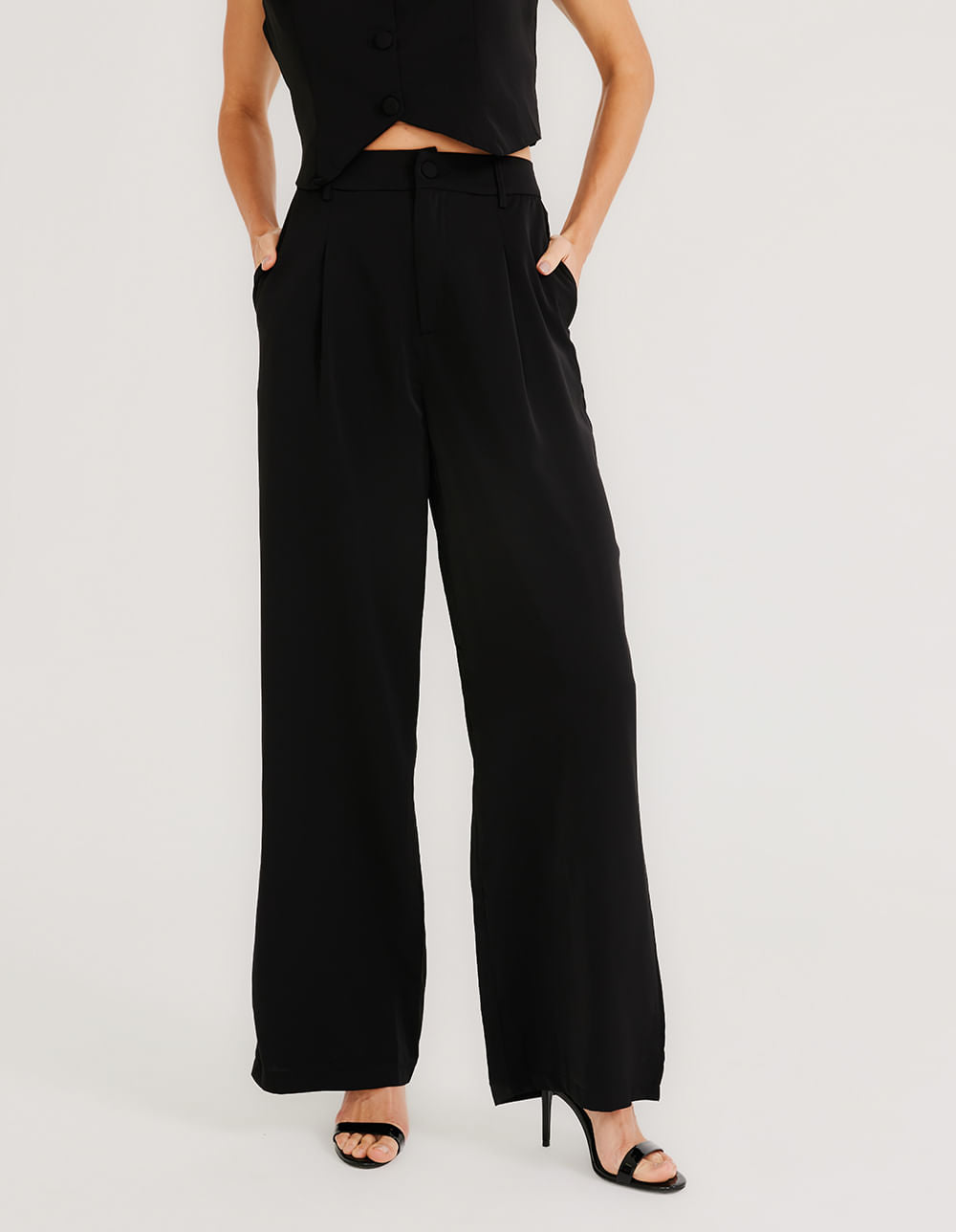 Calça Reta Alfaiataria - Preto