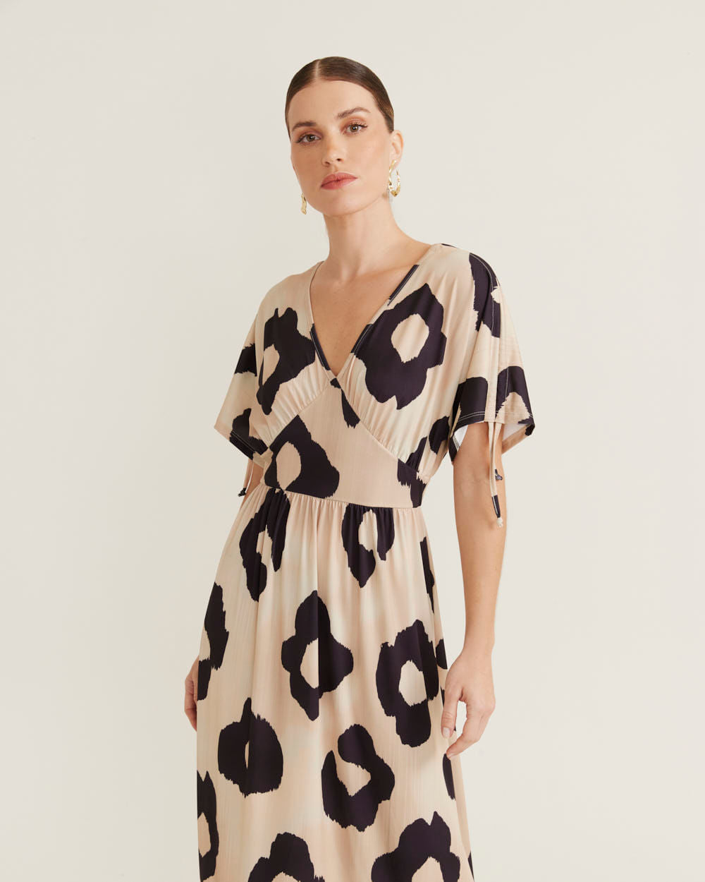 Vestido Longo Estampado Toulouse - Areia