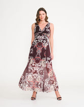 Vestido New Longo Estampado Bianca - Marrom