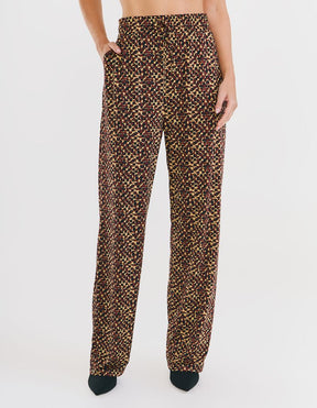 Calça Estampada Onça Pixel - Marrom