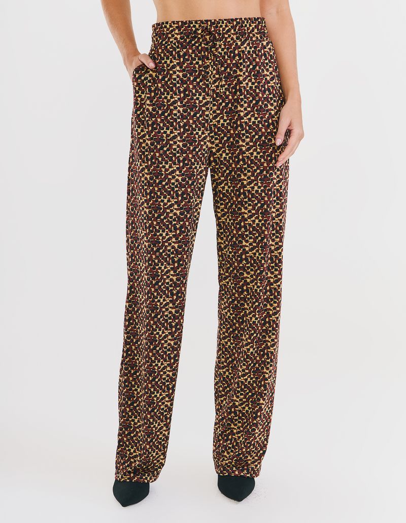 Calça Estampada Onça Pixel - Marrom
