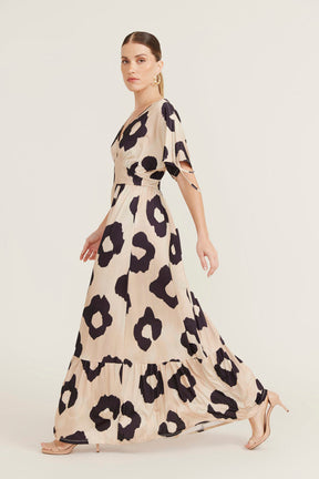 Vestido Longo Estampado Toulouse - Areia